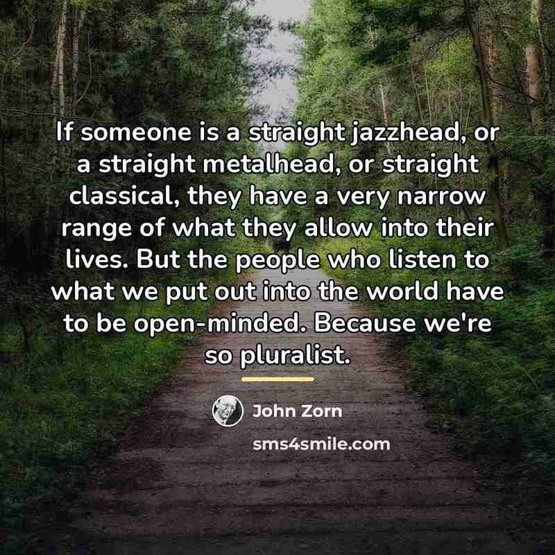 “If someone is a straight jazzhead, or a straight metalhead,…” quote by John Zorn