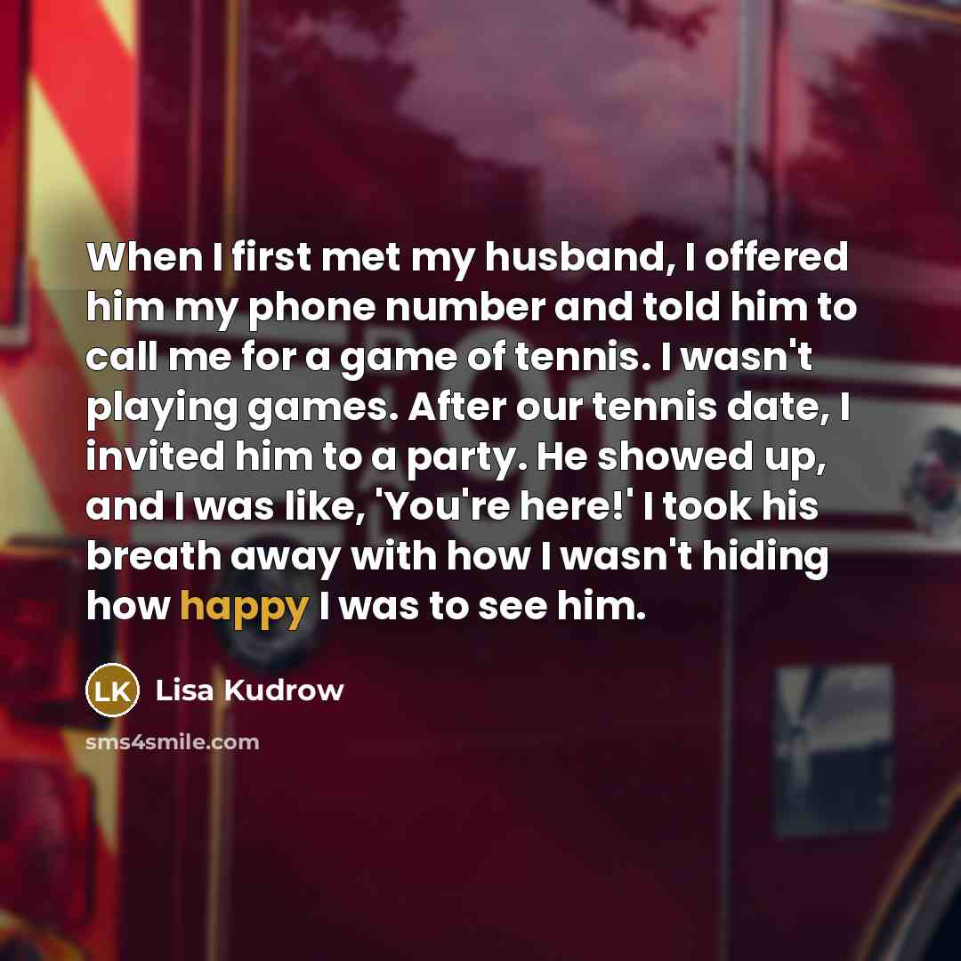 “When I first met my husband, I offered him my…” quote by Lisa Kudrow
