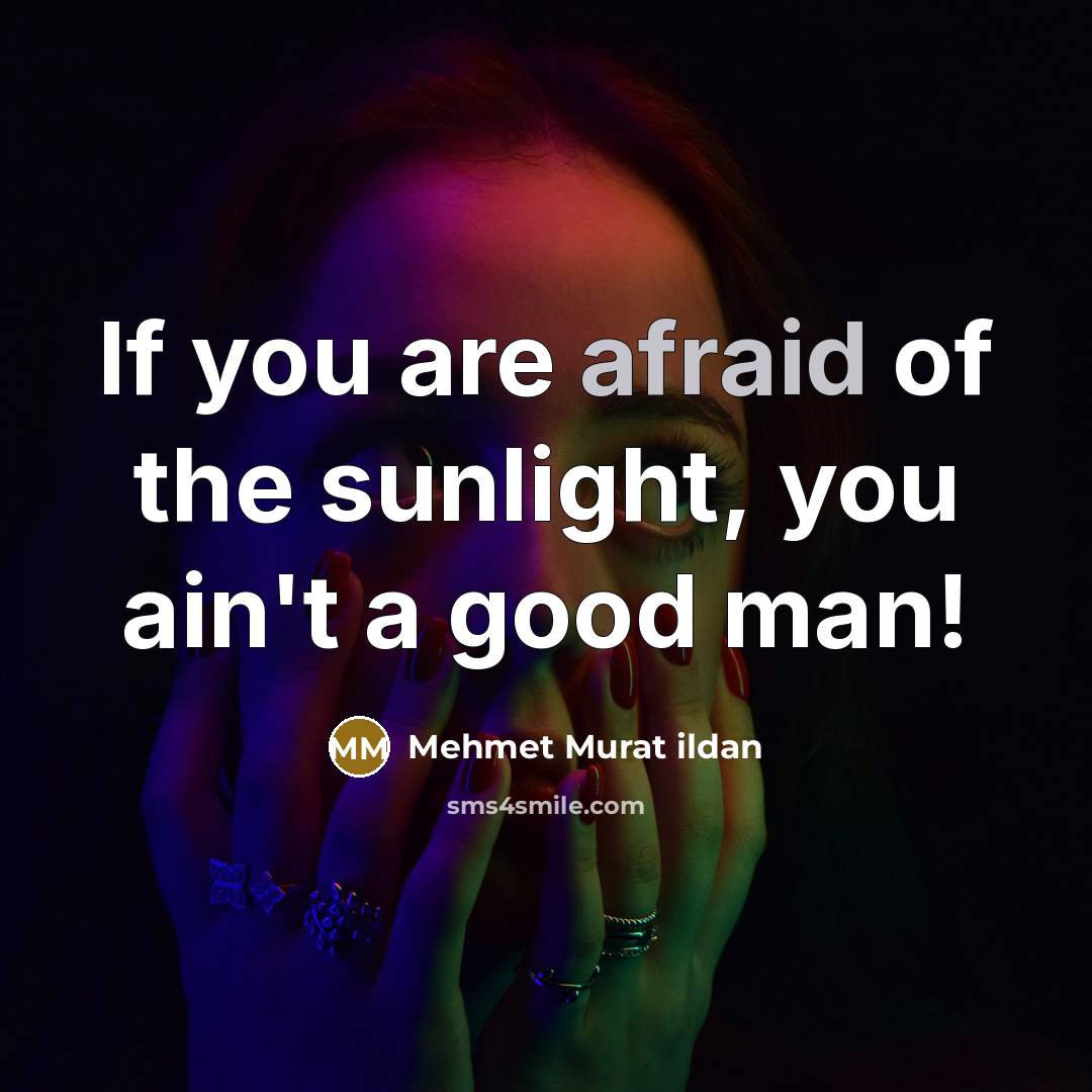“If you are afraid of the sunlight, you ain't a…” quote by Mehmet Murat Ildan