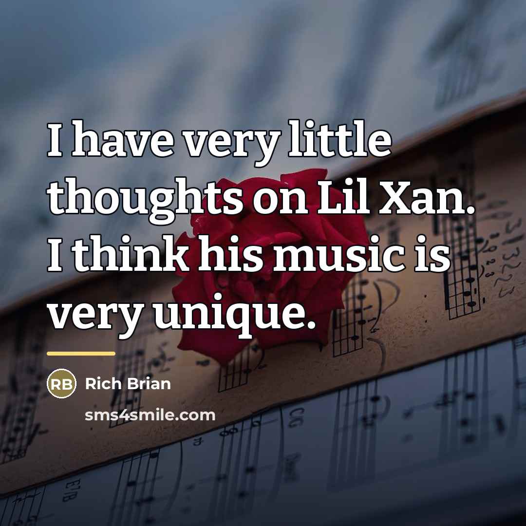 “I have very little thoughts on Lil Xan. I think…” quote by Rich Brian