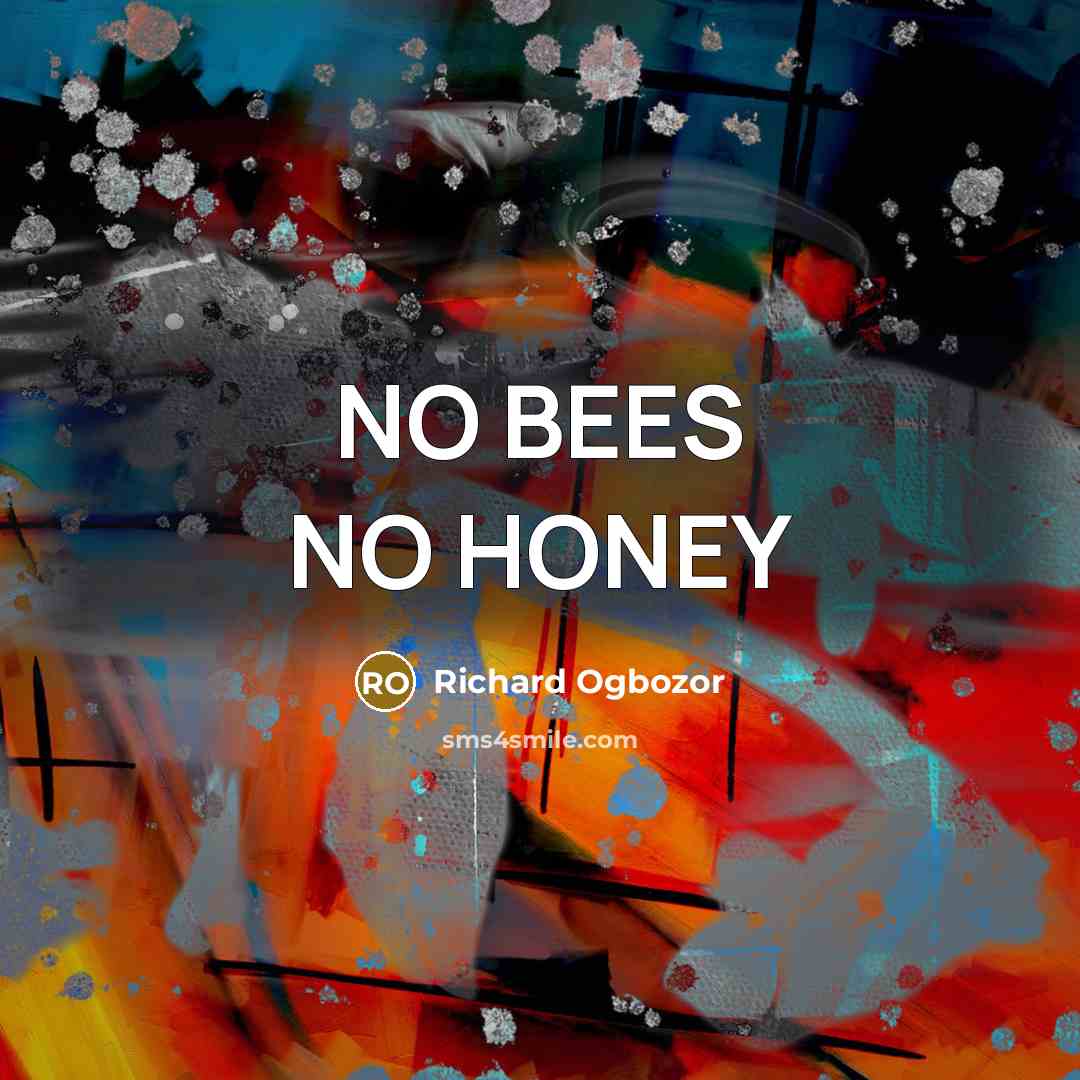 “NO BEES NO HONEY” quote by Richard Ogbozor