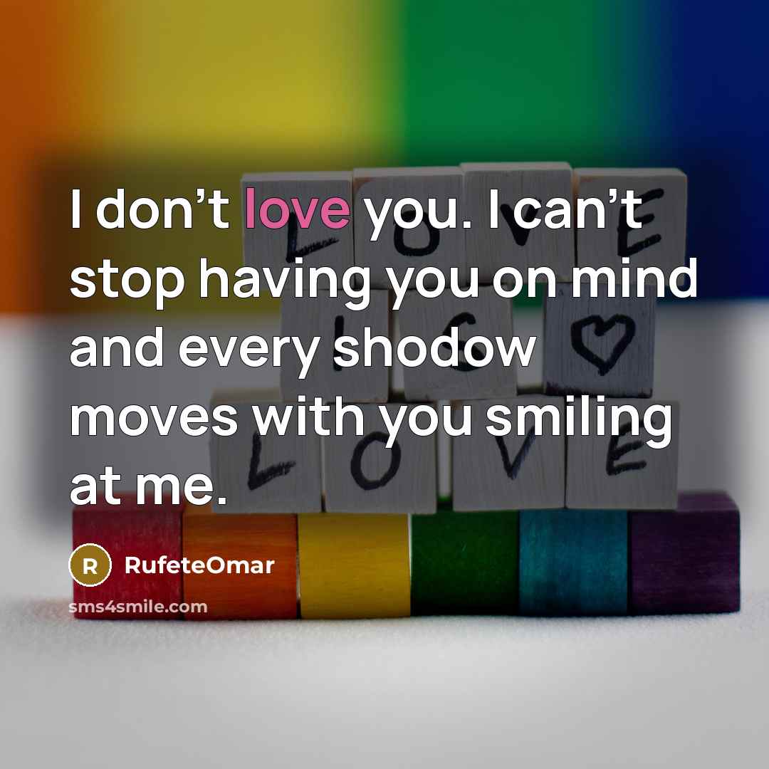 “I don't love you. I can't stop having you on…” quote by RufeteOmar