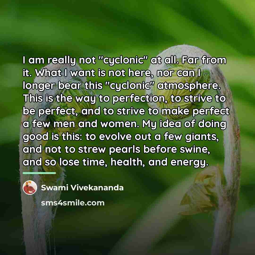 “I am really not "cyclonic" at all. Far from it.…” quote by Swami Vivekananda