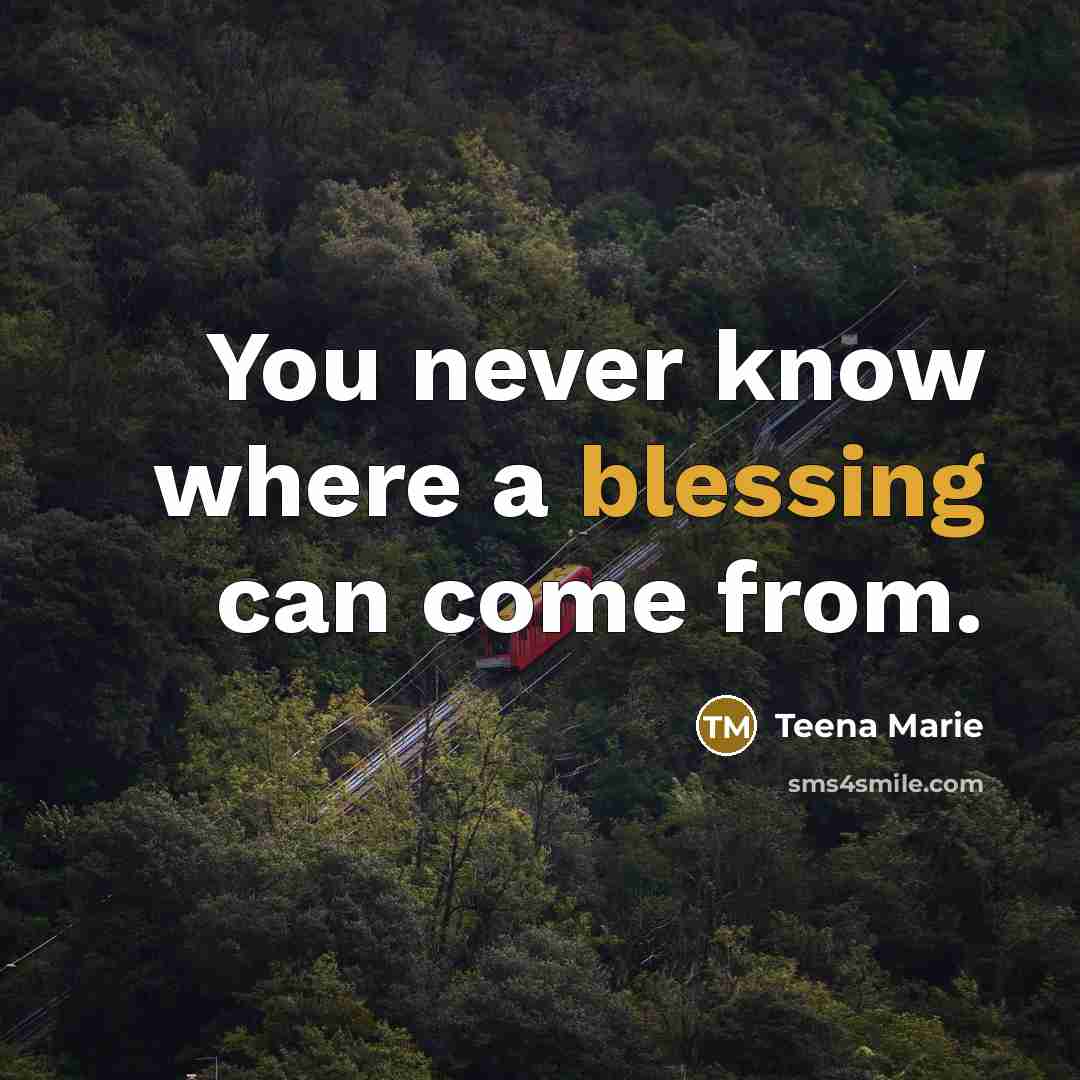 “You never know where a blessing can come from.…” quote by Teena Marie