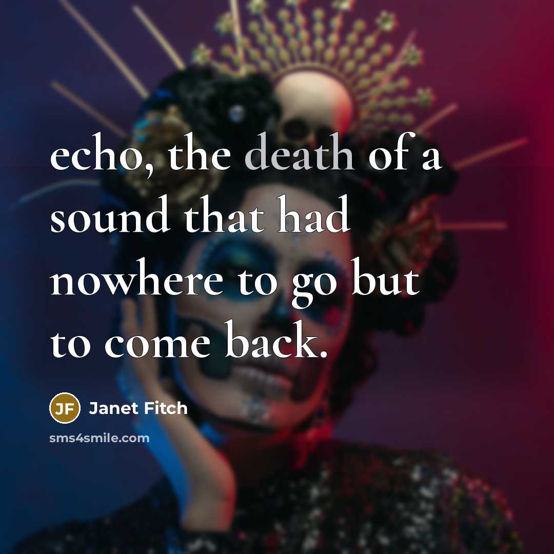 “echo, the death of a sound that had nowhere to…” quote by Janet Fitch
