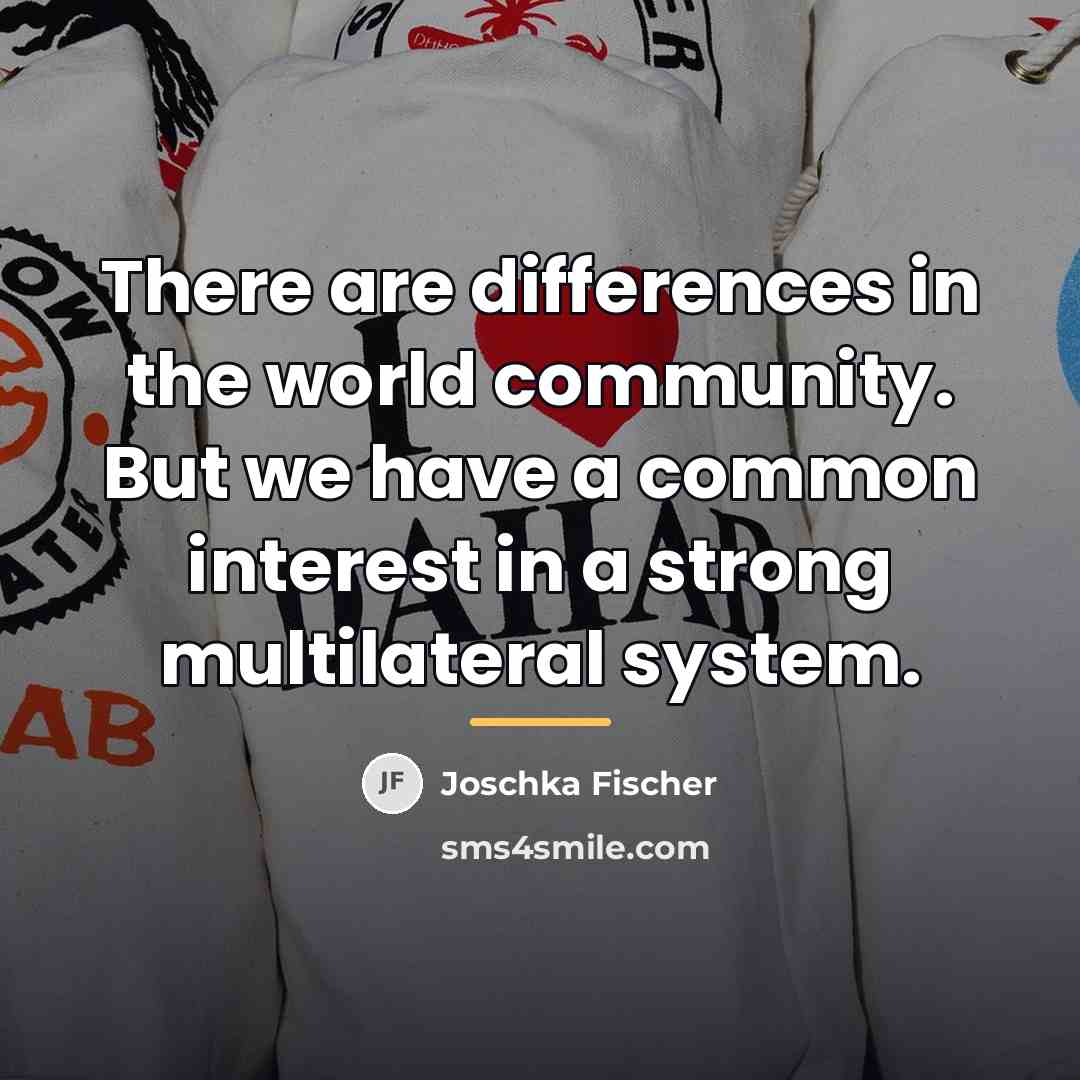 “There are differences in the world community. But we have…” quote by Joschka Fischer