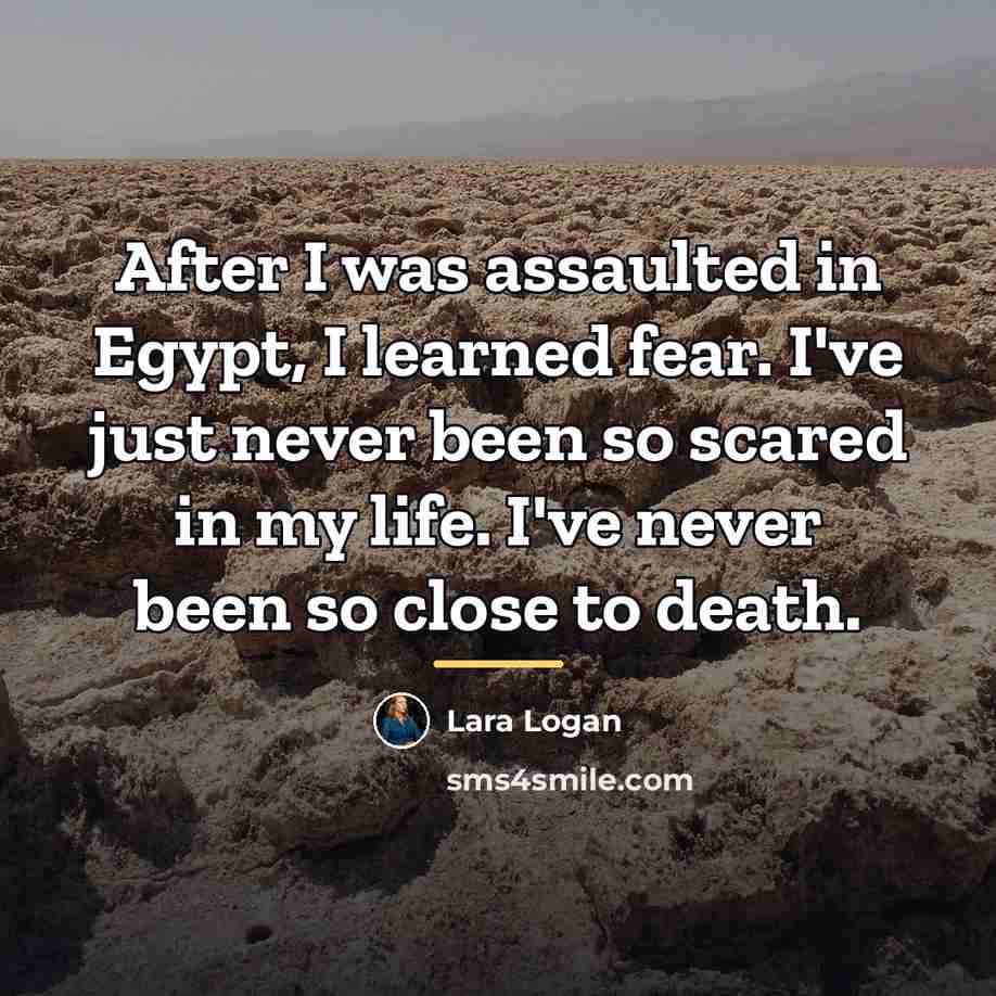 “After I was assaulted in Egypt, I learned fear. I've…” quote by Lara Logan