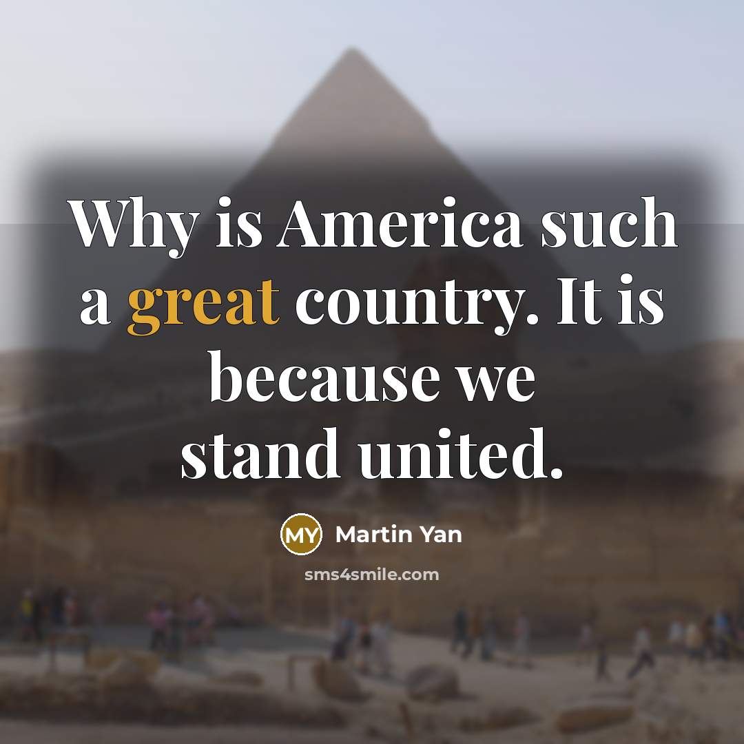 “Why is America such a great country. It is because…” quote by Martin Yan