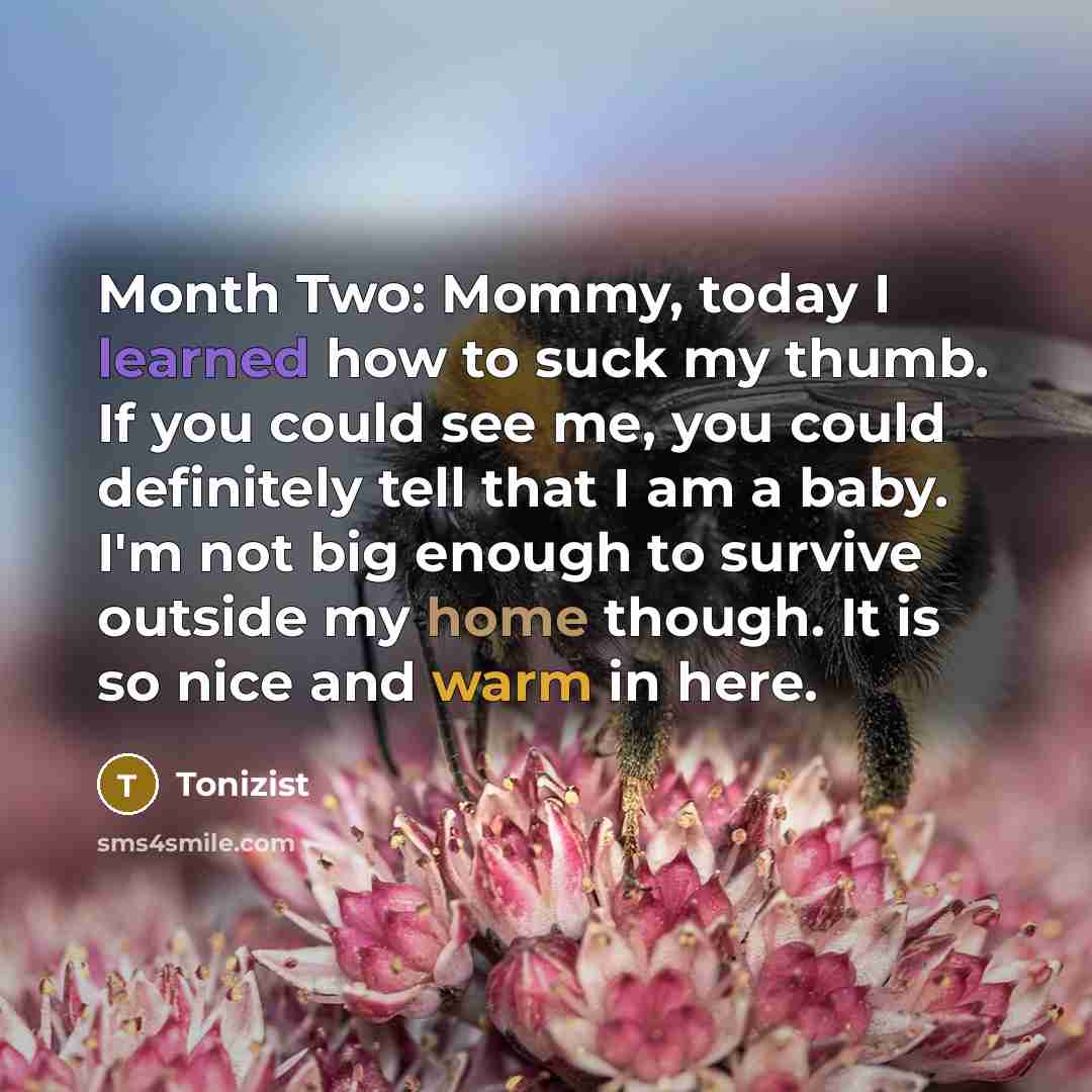 “Month Two: Mommy, today I learned how to suck my…” quote by Tonizist