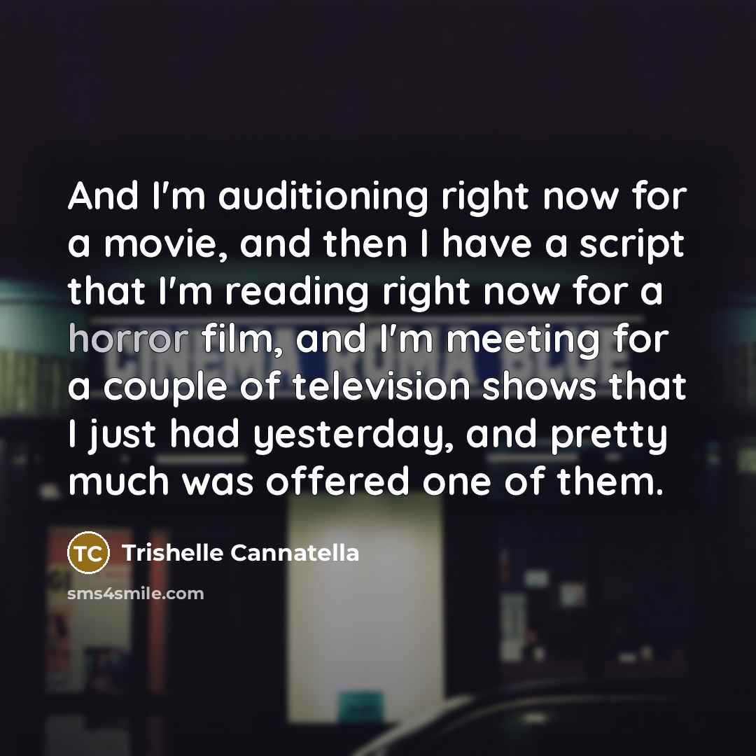 “And I'm auditioning right now for a movie, and then…” quote by Trishelle Cannatella