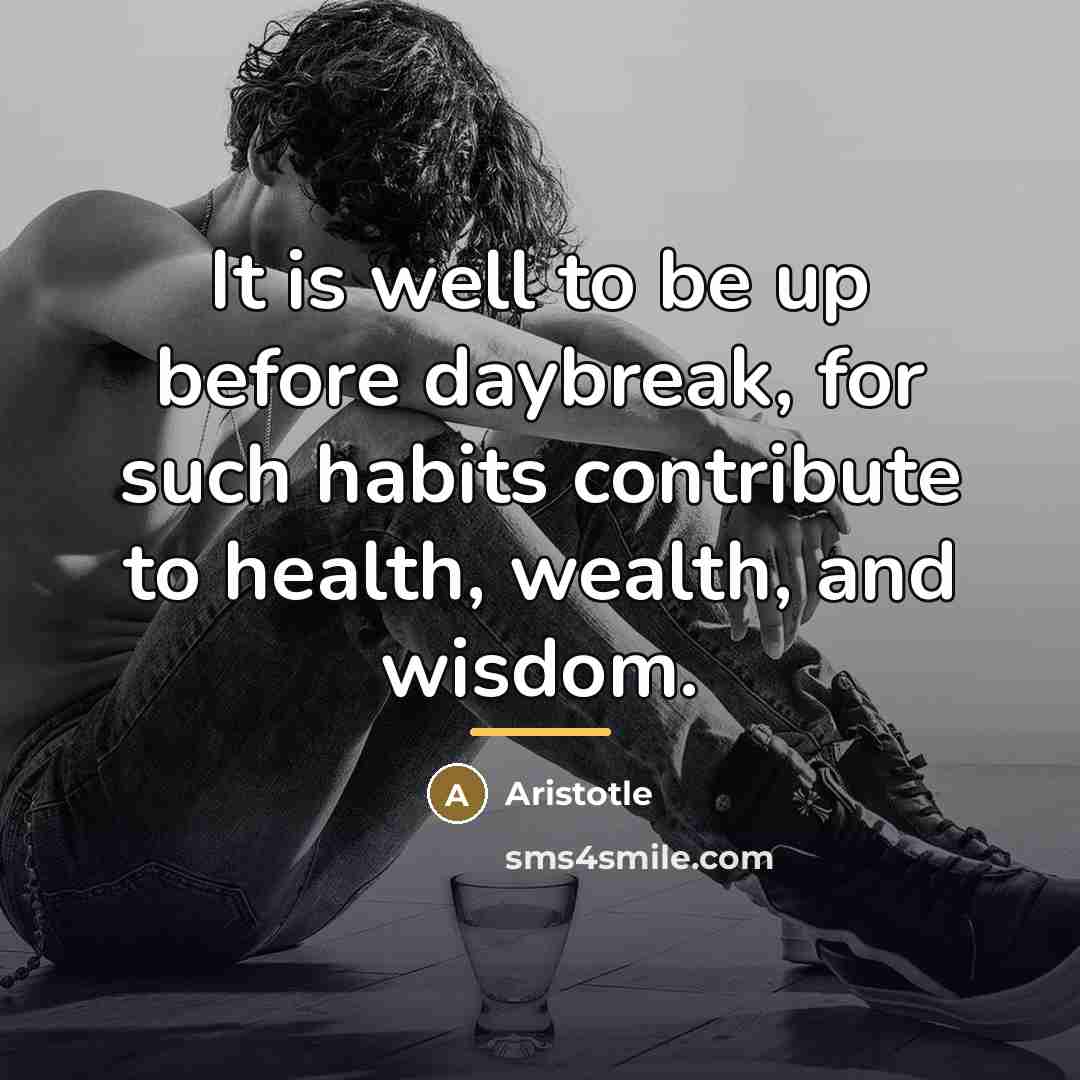 “It is well to be up before daybreak, for such…” quote by Aristotle