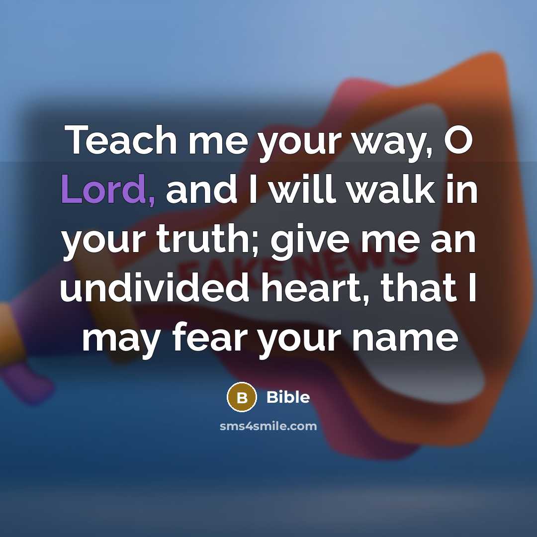 “Teach me your way, O Lord, and I will walk…” quote by Bible