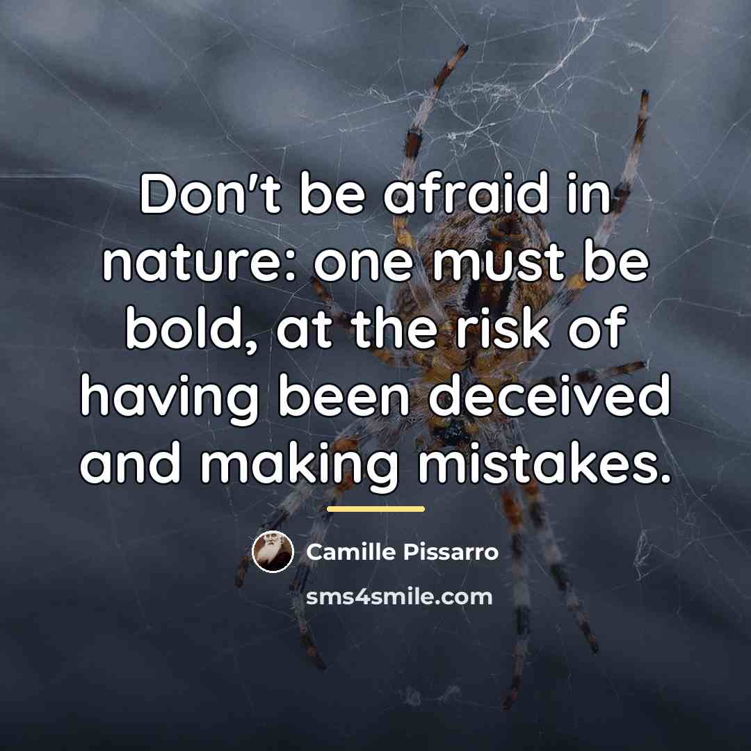 “Don't be afraid in nature: one must be bold, at…” quote by Camille Pissarro