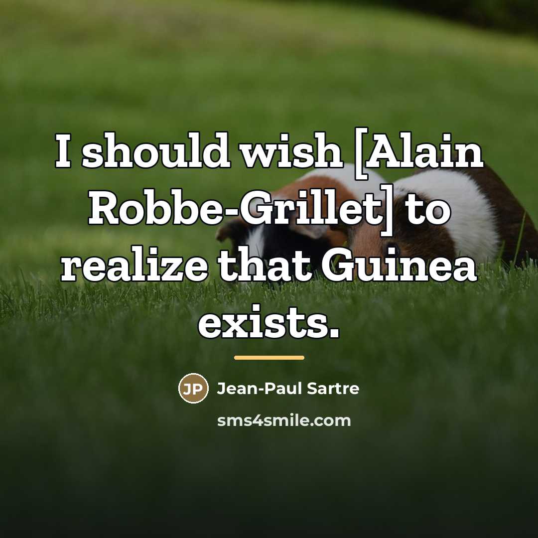 “I should wish [Alain Robbe-Grillet] to realize that Guinea exists.…” quote by Jean-Paul Sartre