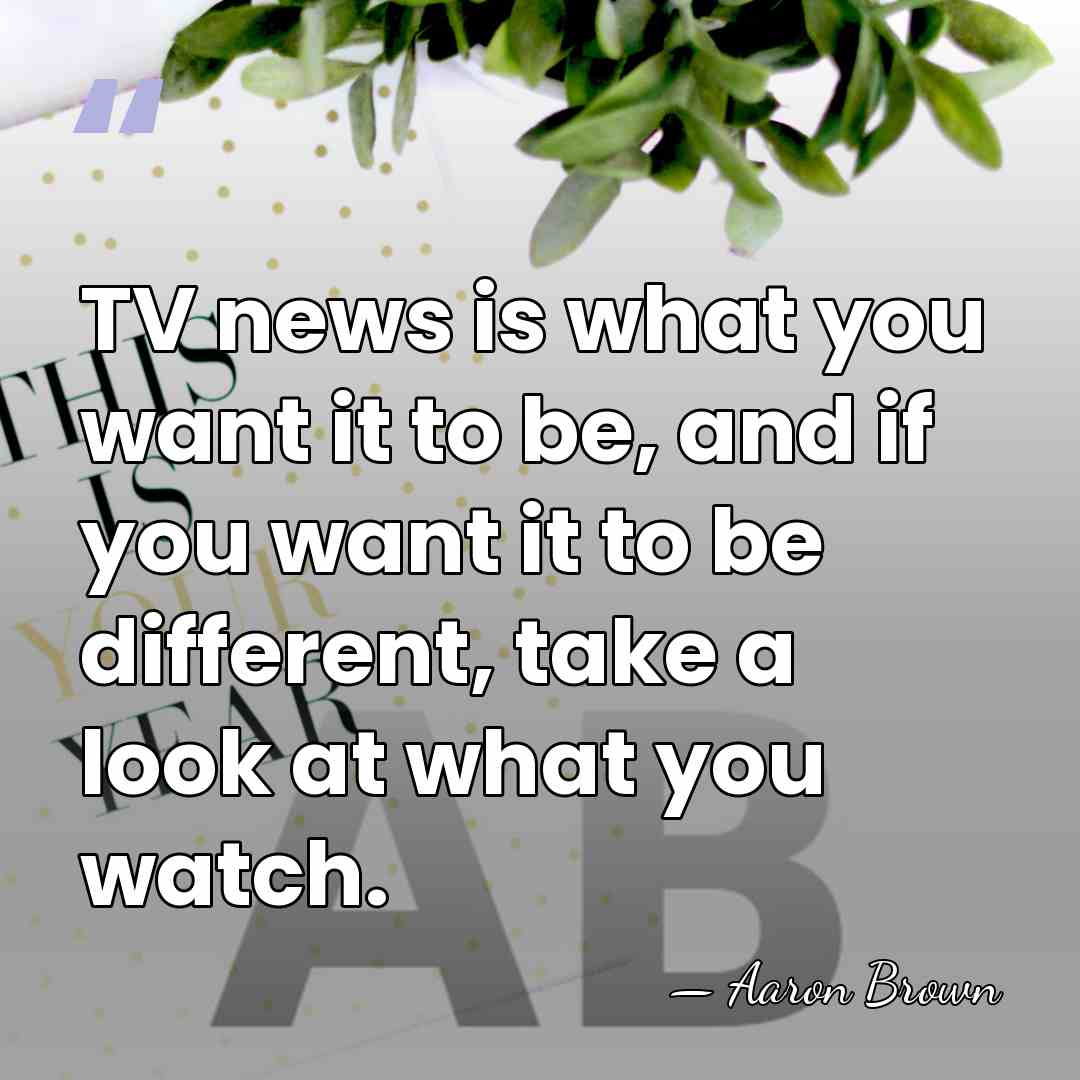 TV news is what you want it to be, and if you&hellip; - Aaron Brown