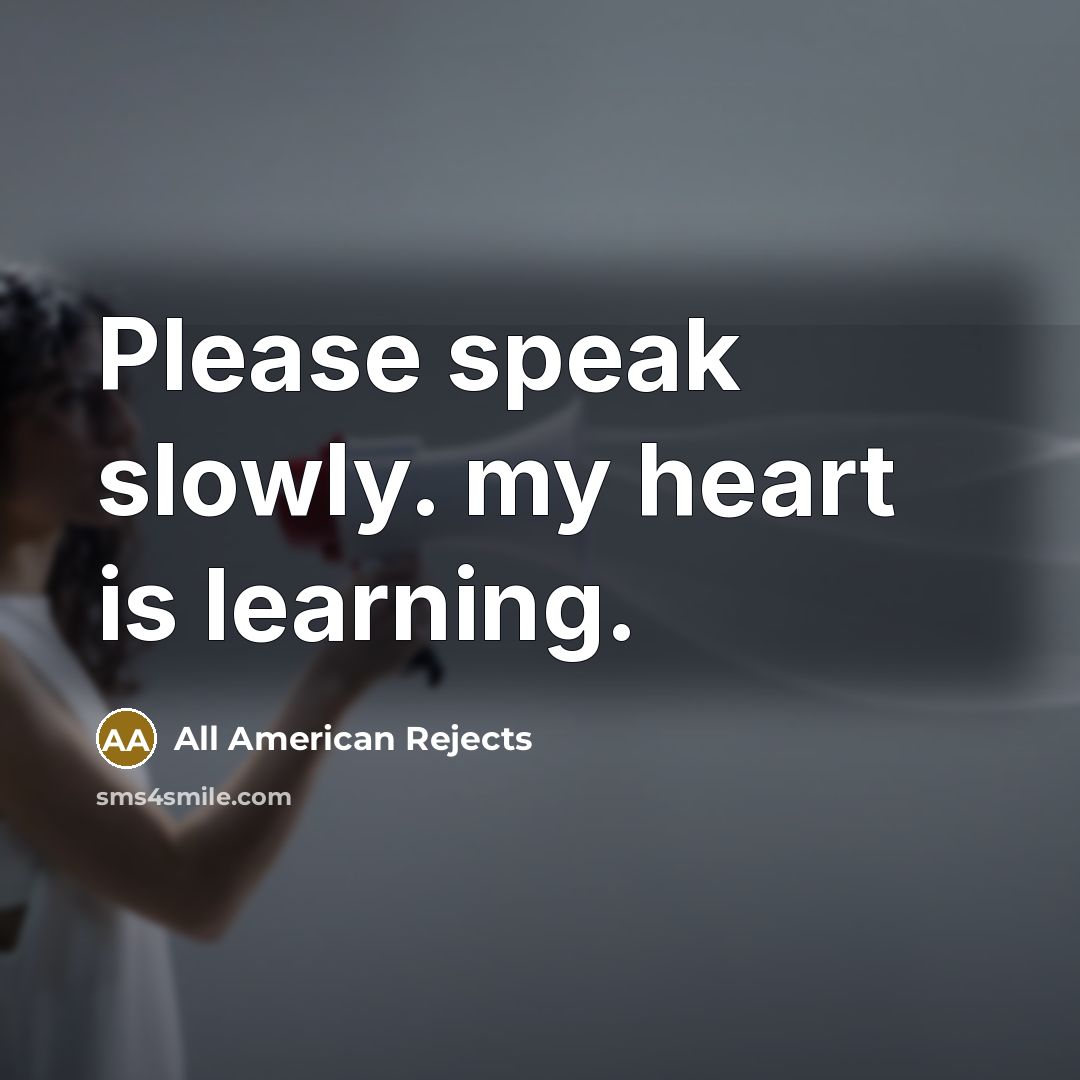 “Please speak slowly. my heart is learning.…” quote by All American Rejects
