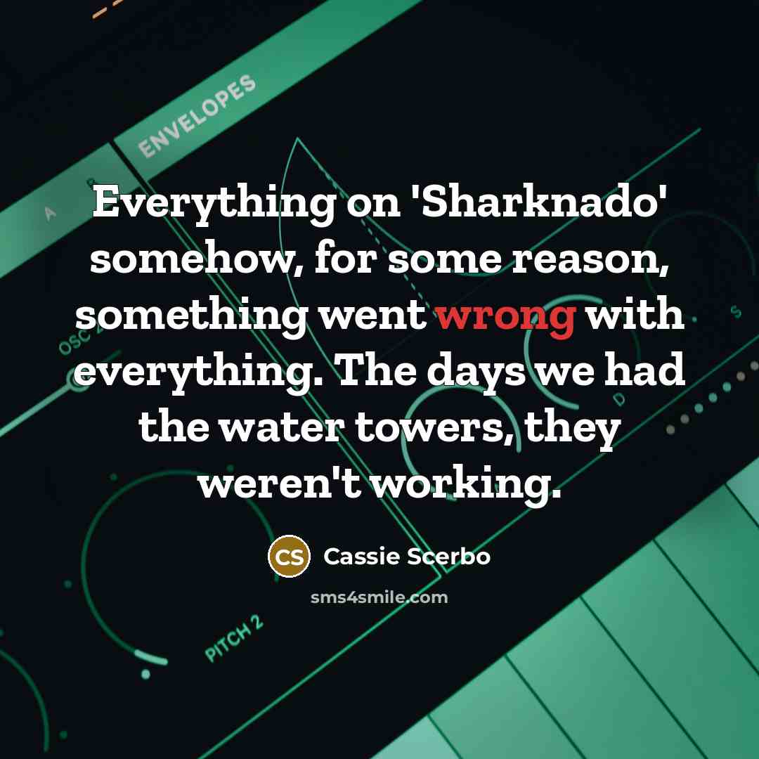 “Everything on 'Sharknado' somehow, for some reason, something went wrong…” quote by Cassie Scerbo