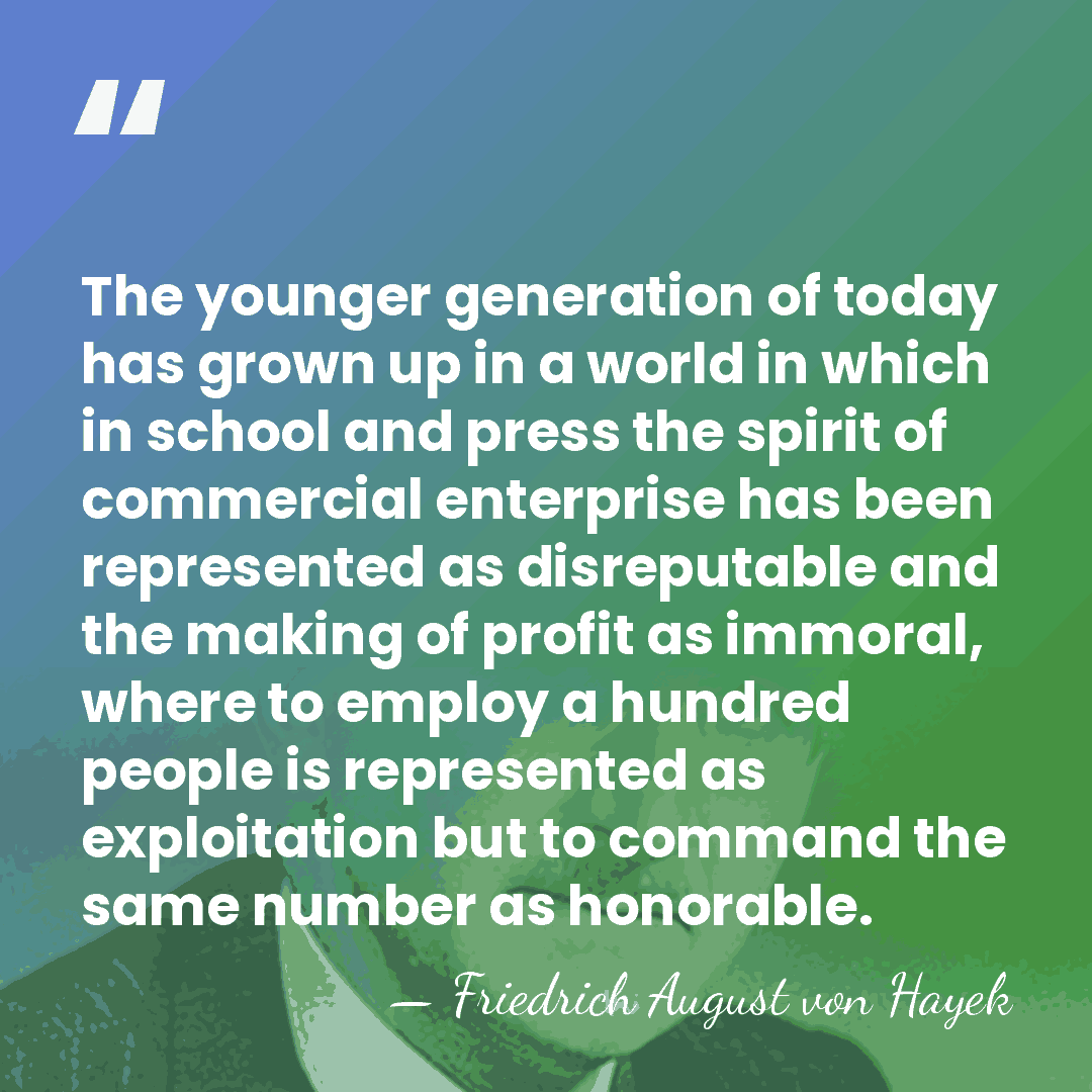 The younger generation of today has grown up in a world in&hellip; - Friedrich August von Hayek
