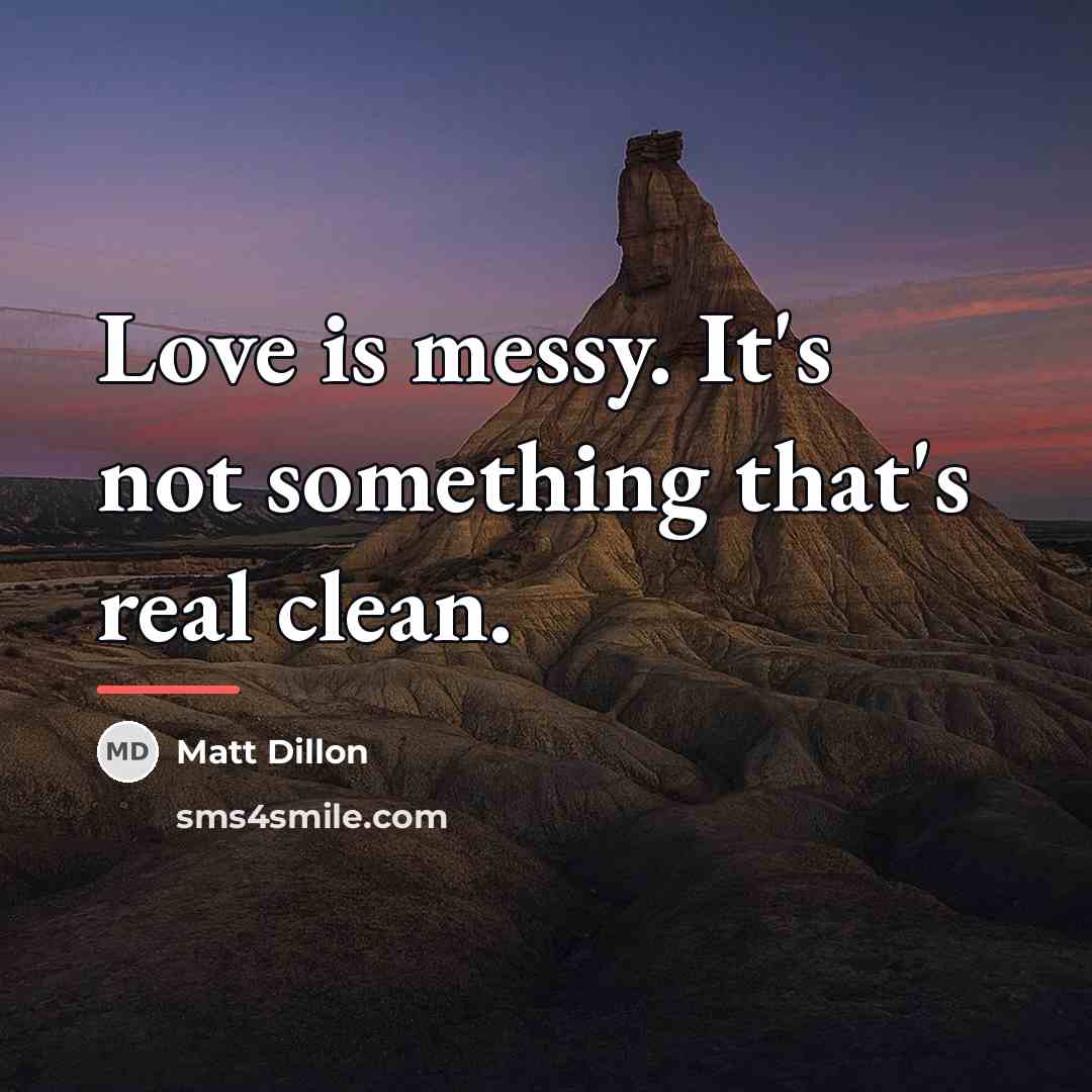 “Love is messy. It's not something that's real clean.…” quote by Matt Dillon
