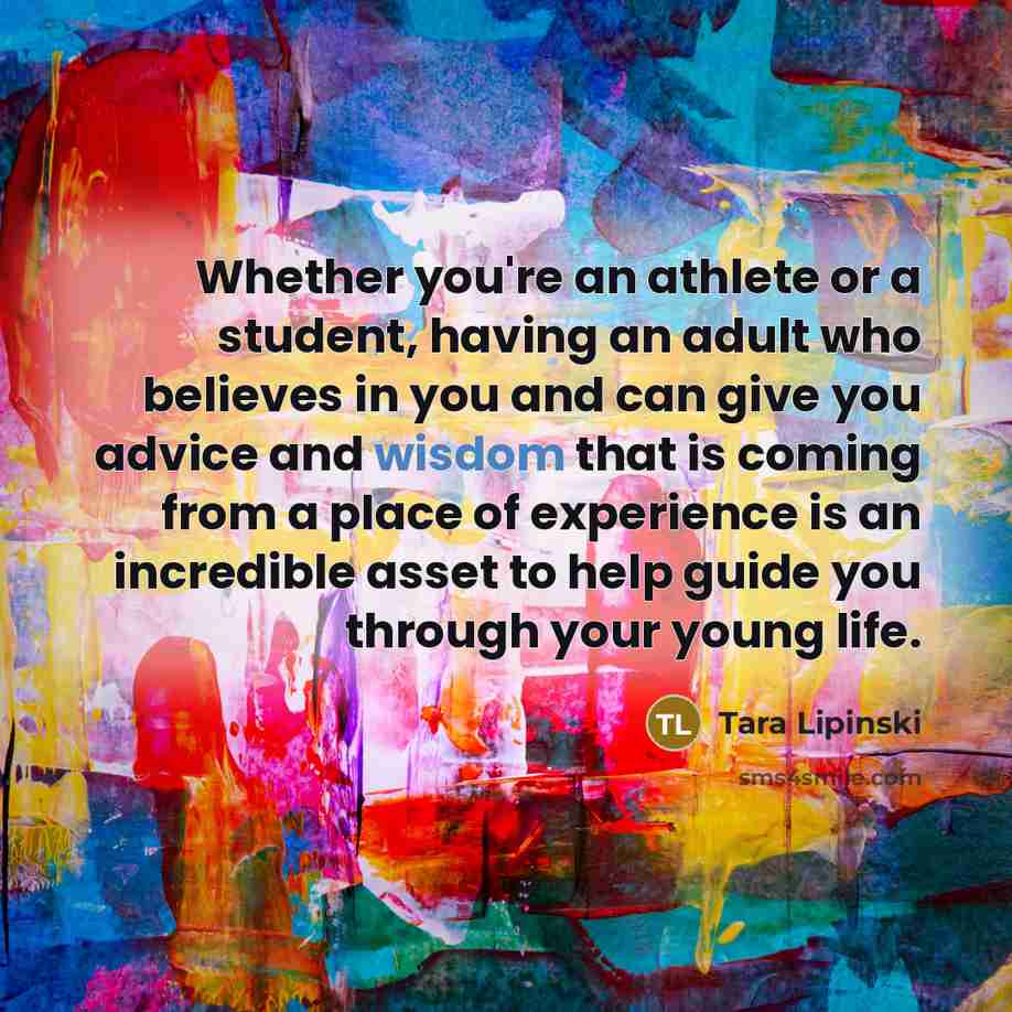 “Whether you're an athlete or a student, having an adult…” quote by Tara Lipinski