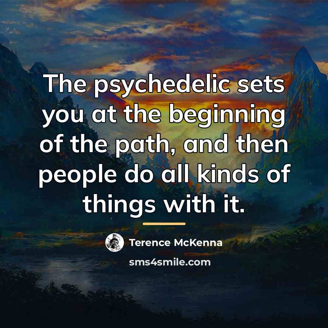 “The psychedelic sets you at the beginning of the path,…” quote by Terence McKenna