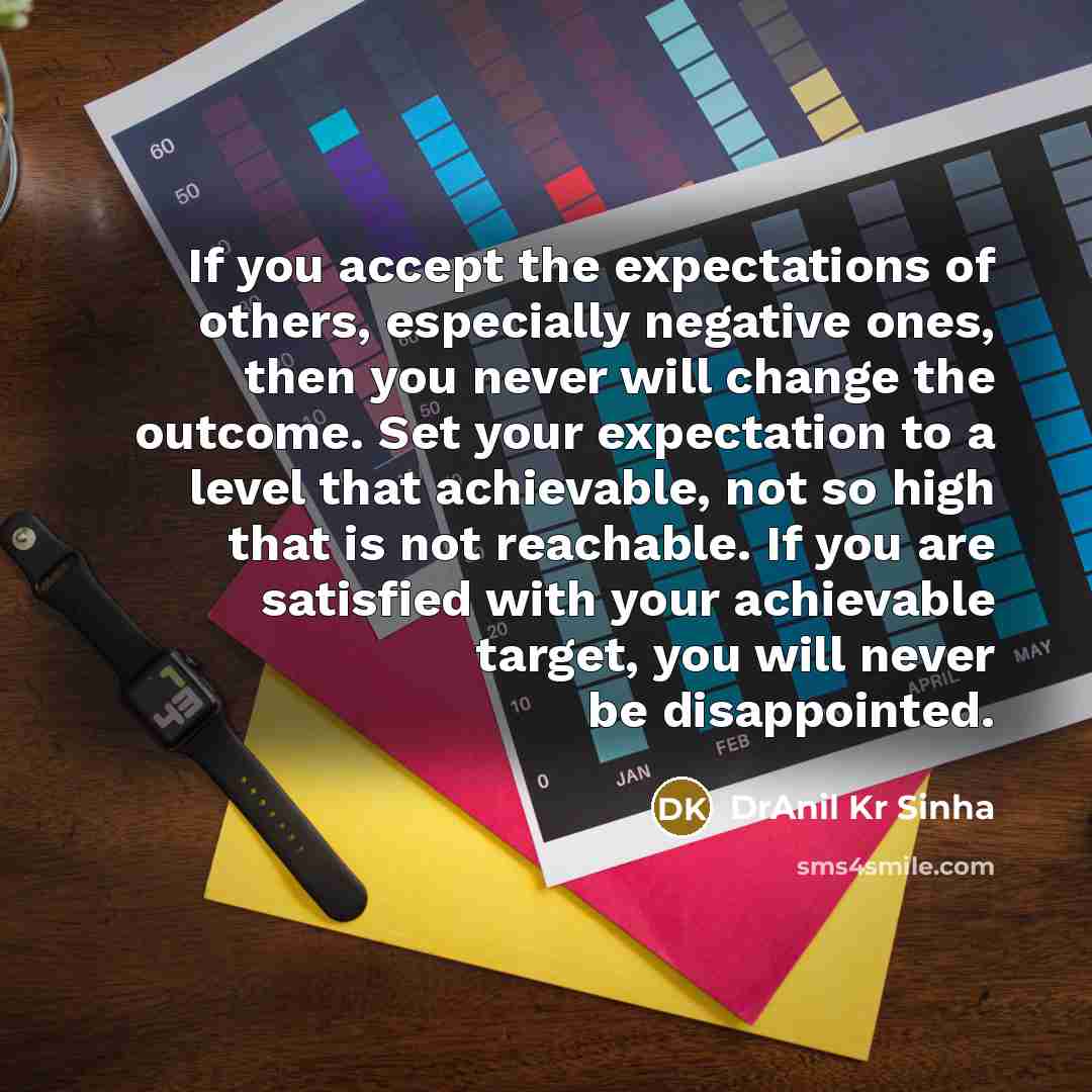 “If you accept the expectations of others, especially negative ones,…” quote by DrAnil Kr Sinha