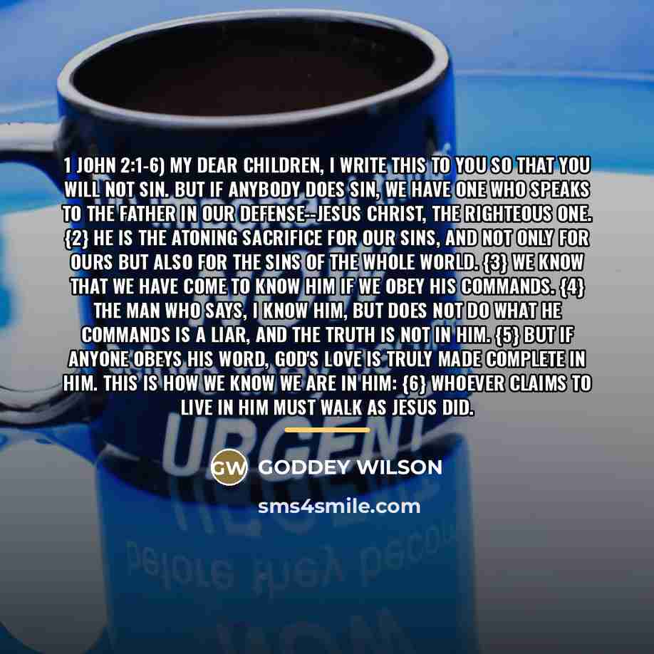 “1 John 2:1-6) My dear children, I write this to…” quote by GODDEY WILSON