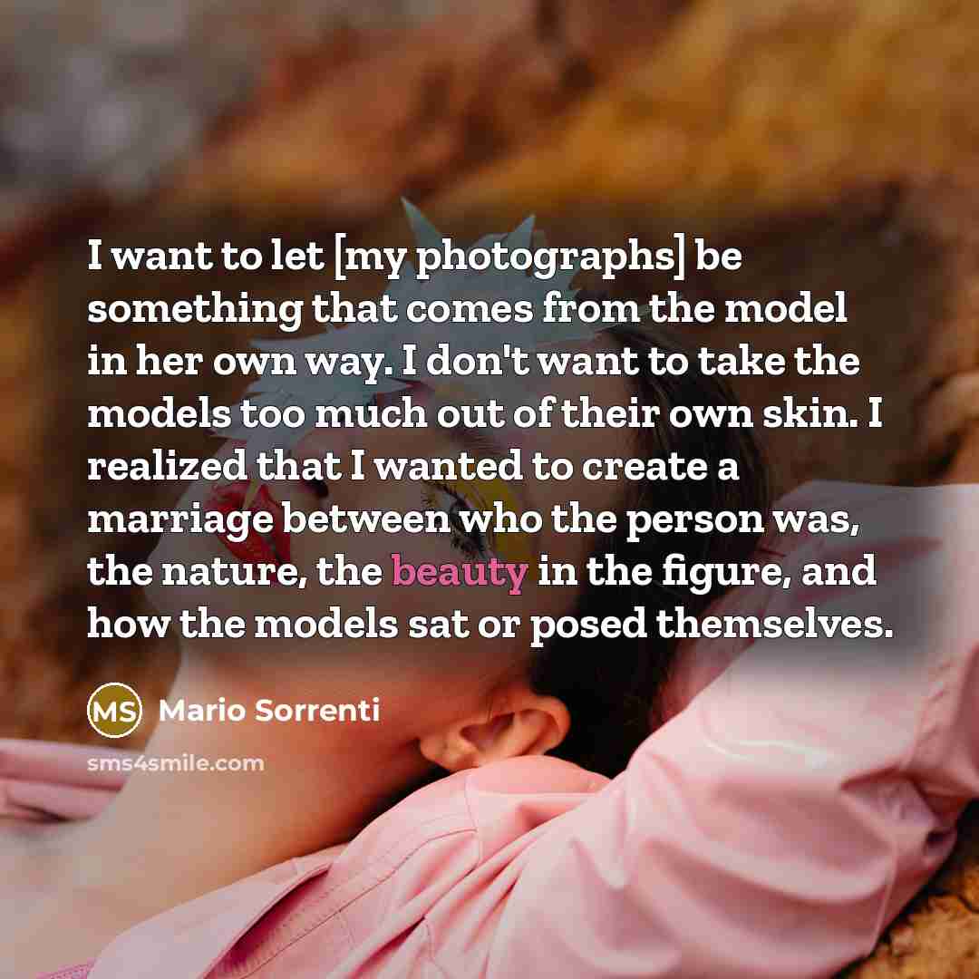 “I want to let [my photographs] be something that comes…” quote by Mario Sorrenti
