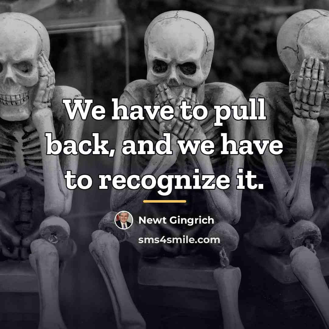 “We have to pull back, and we have to recognize…” quote by Newt Gingrich
