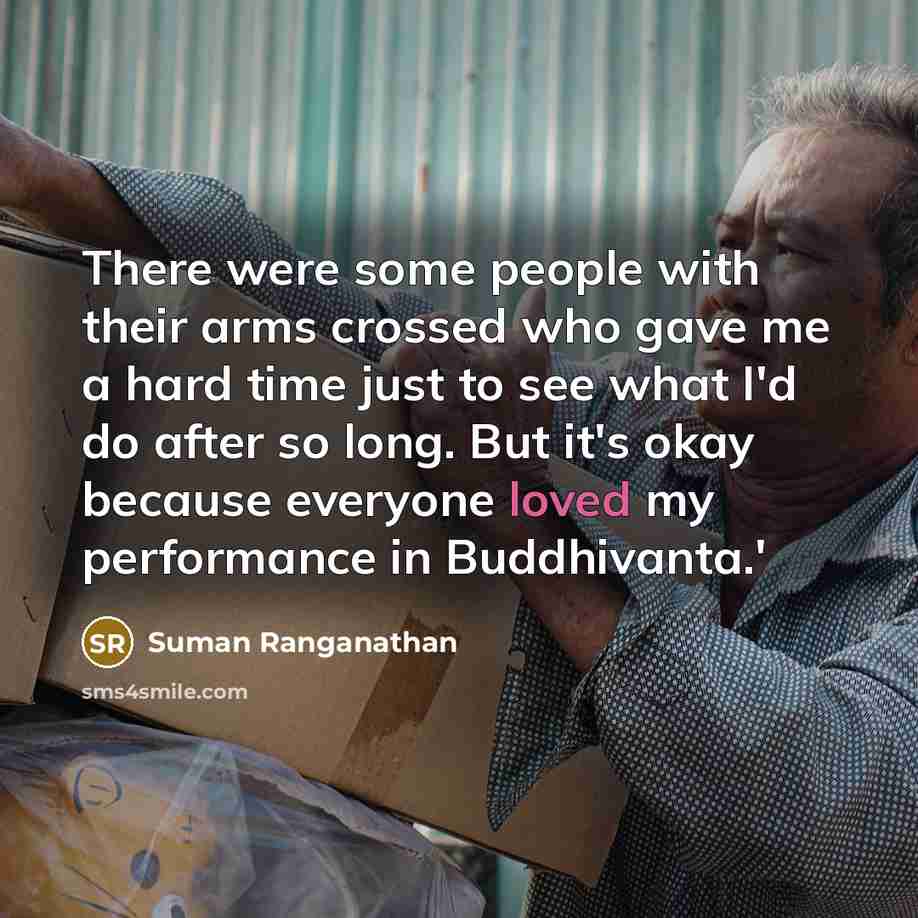 “There were some people with their arms crossed who gave…” quote by Suman Ranganathan