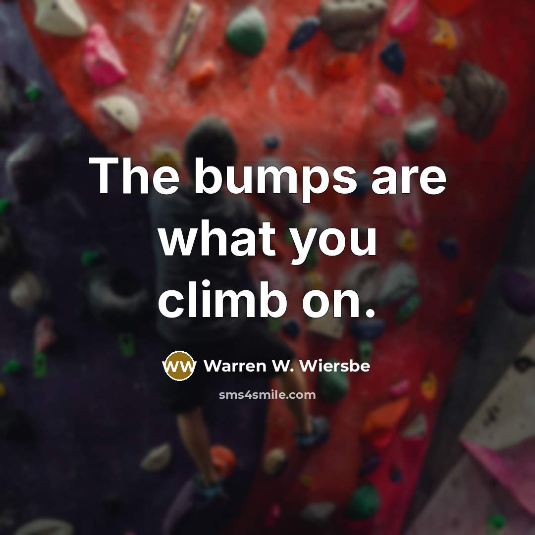 “The bumps are what you climb on.…” quote by Warren W. Wiersbe