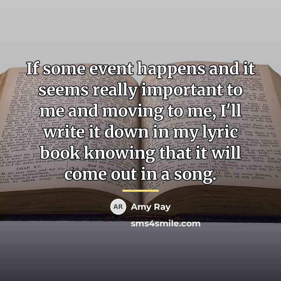 “If some event happens and it seems really important to…” quote by Amy Ray