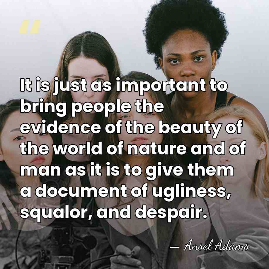 It is just as important to bring people the evidence of the&hellip; - Ansel Adams