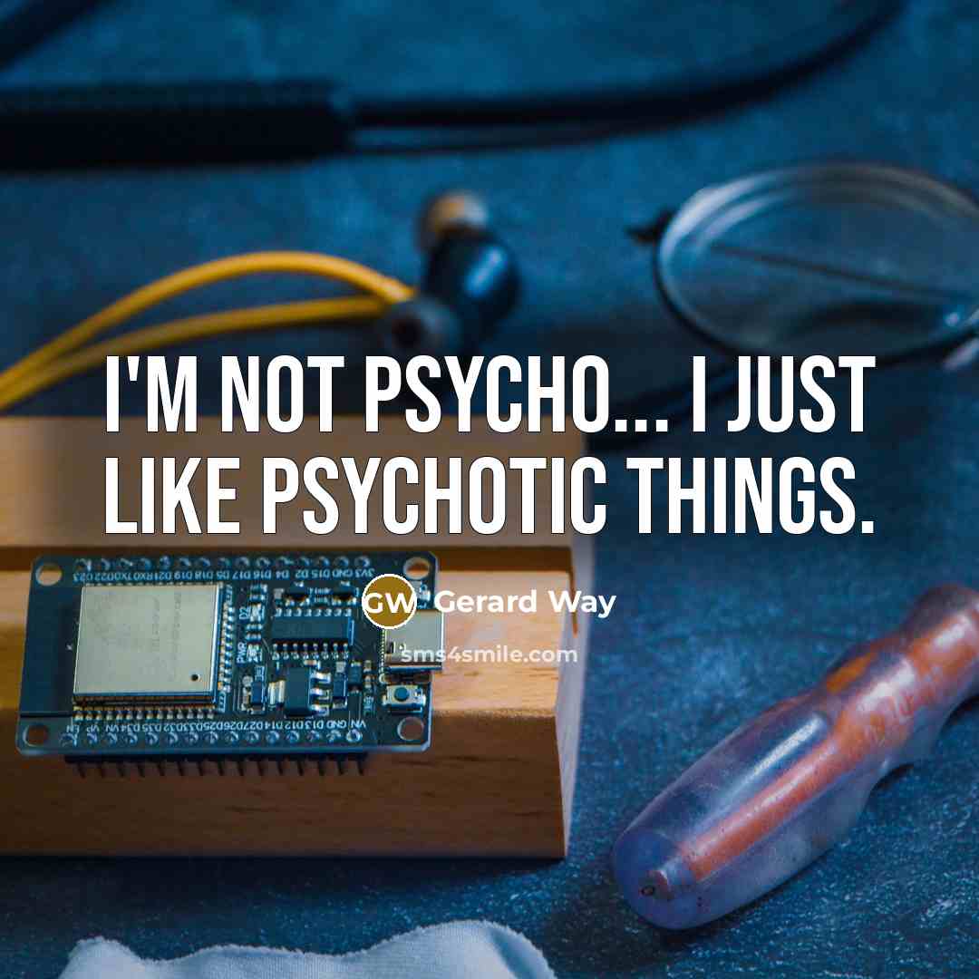 “I'm not psycho... I just like psychotic things.…” quote by Gerard Way