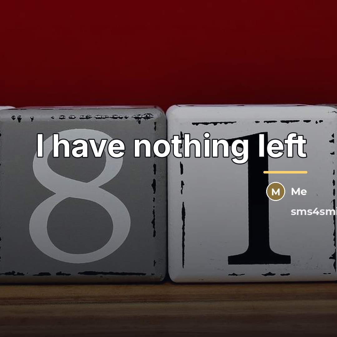 “I have nothing left…” quote by Me