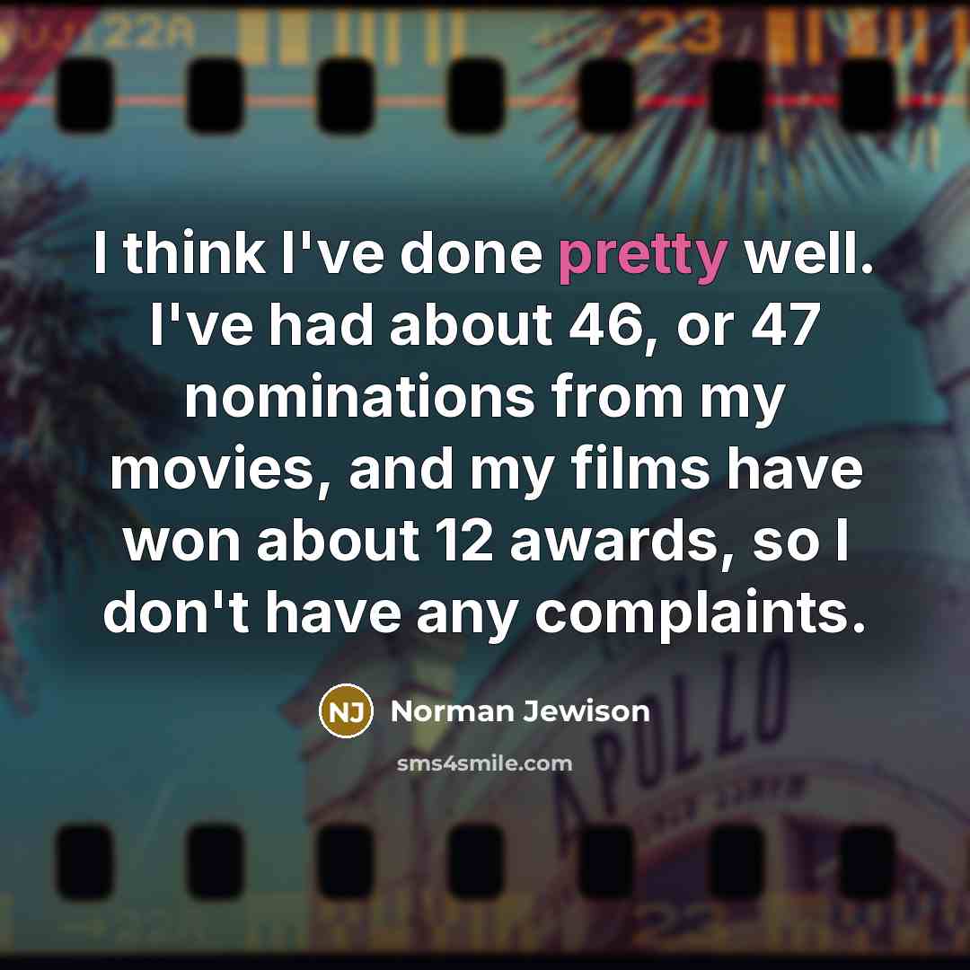 “I think I've done pretty well. I've had about 46,…” quote by Norman Jewison