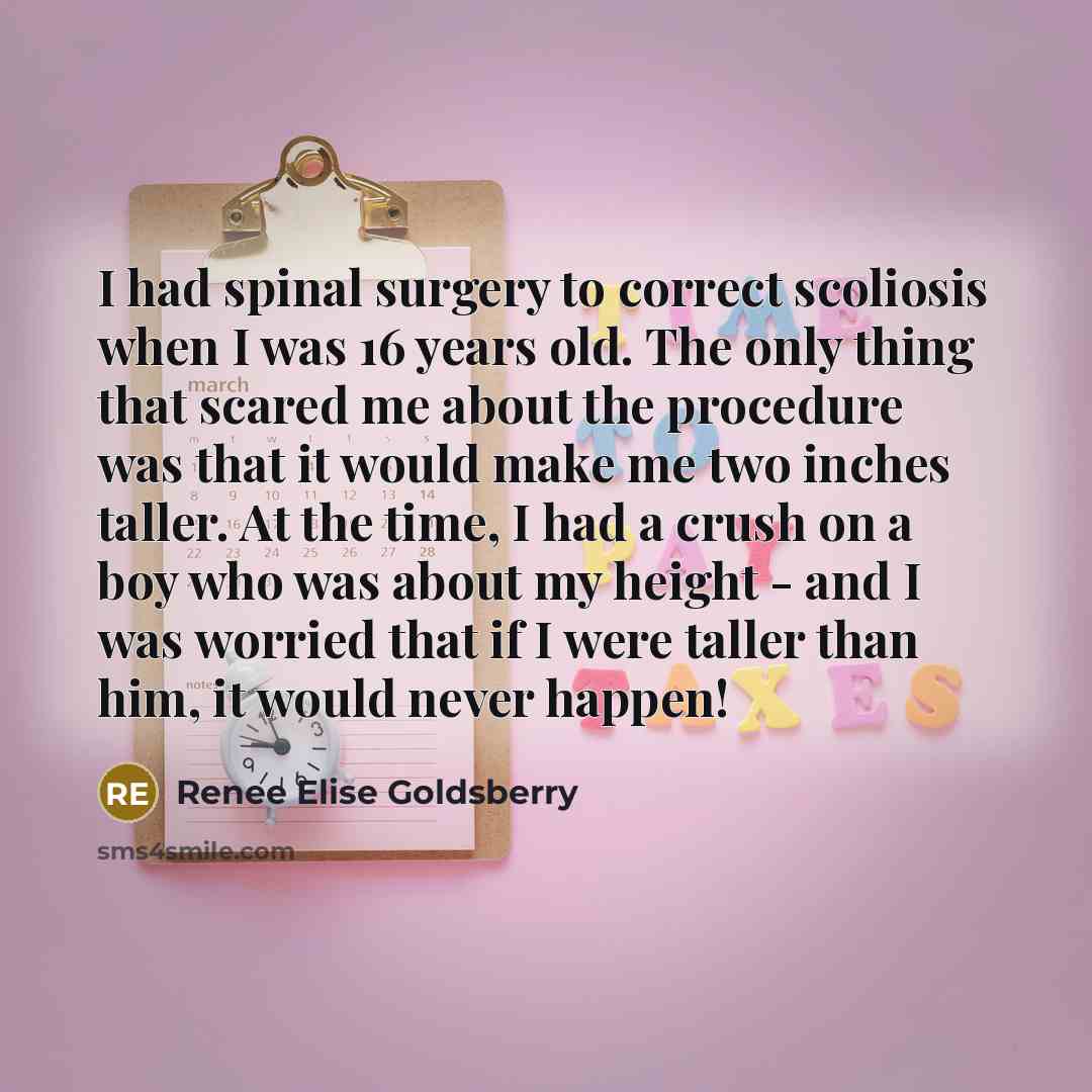 “I had spinal surgery to correct scoliosis when I was…” quote by Renee Elise Goldsberry