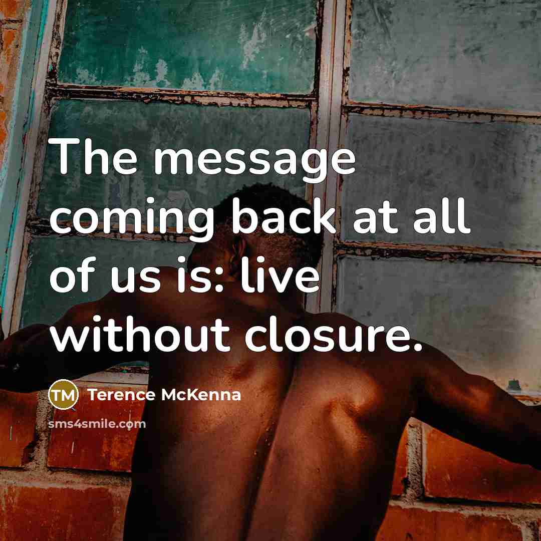 “The message coming back at all of us is: live…” quote by Terence McKenna