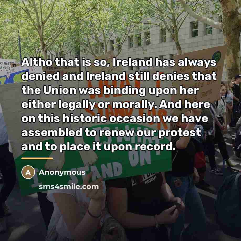 “Altho that is so, Ireland has always denied and Ireland…” quote by Anonymous