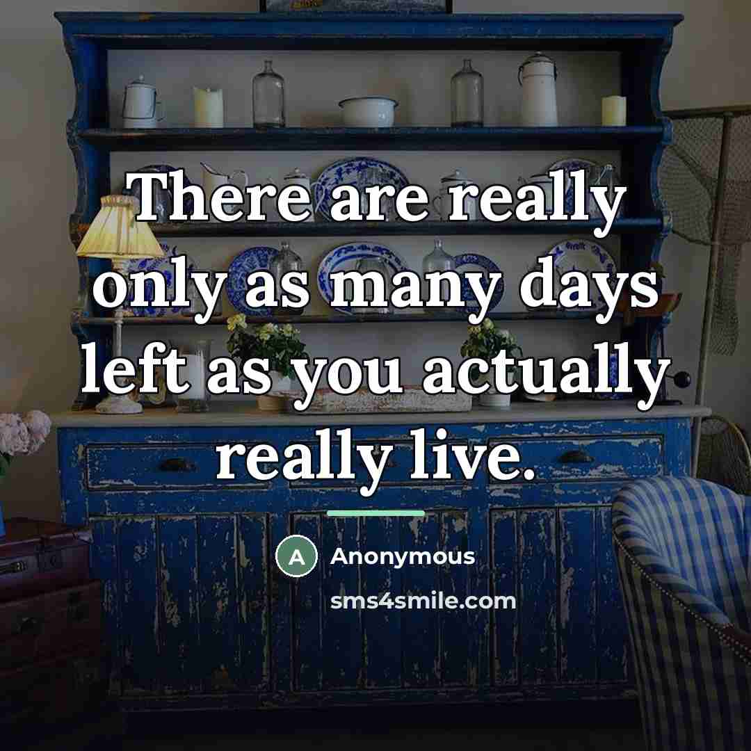 “There are really only as many days left as you…” quote by Anonymous