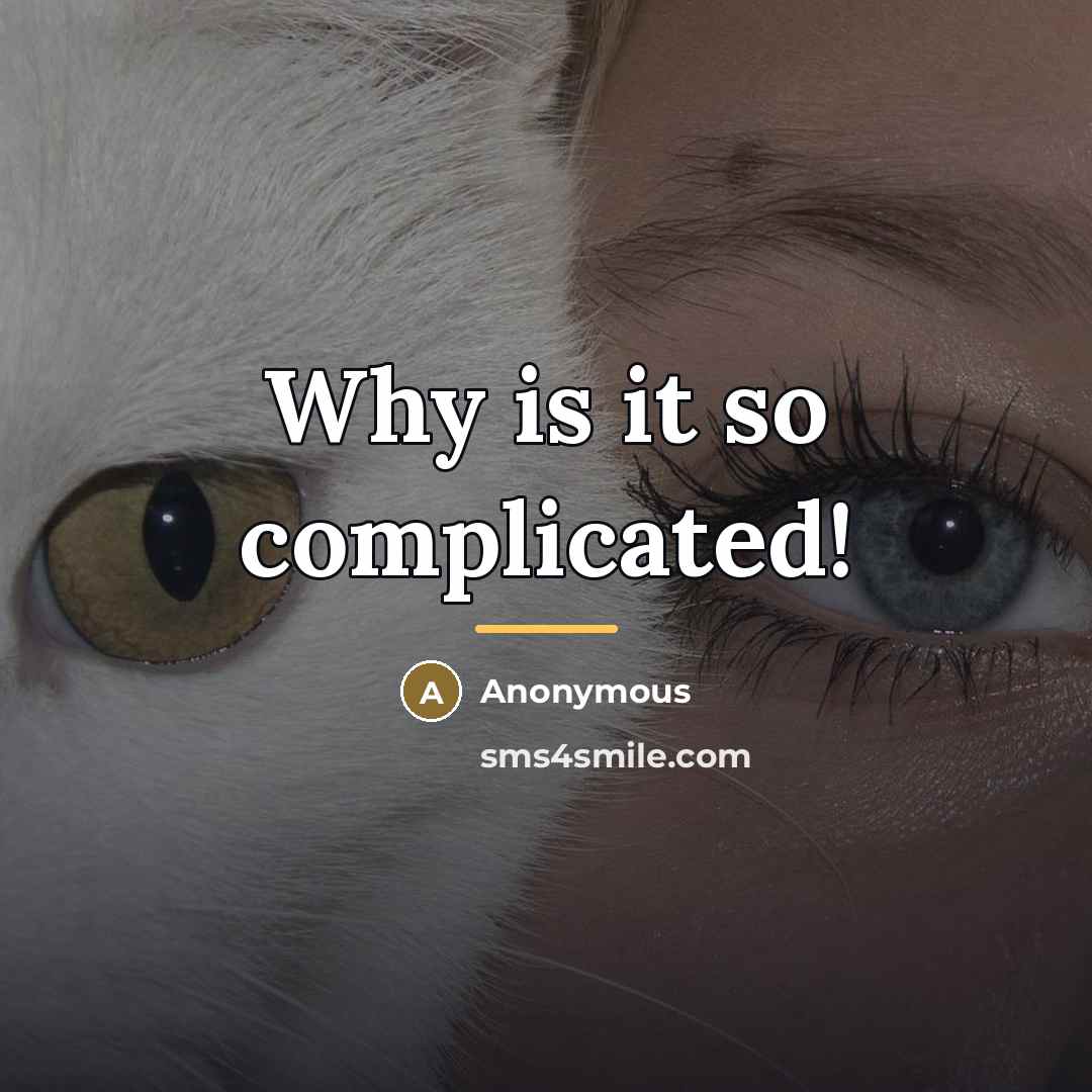 “Why is it so complicated!…” quote by Anonymous