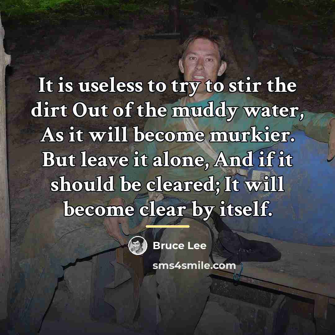 “It is useless to try to stir the dirt Out…” quote by Bruce Lee