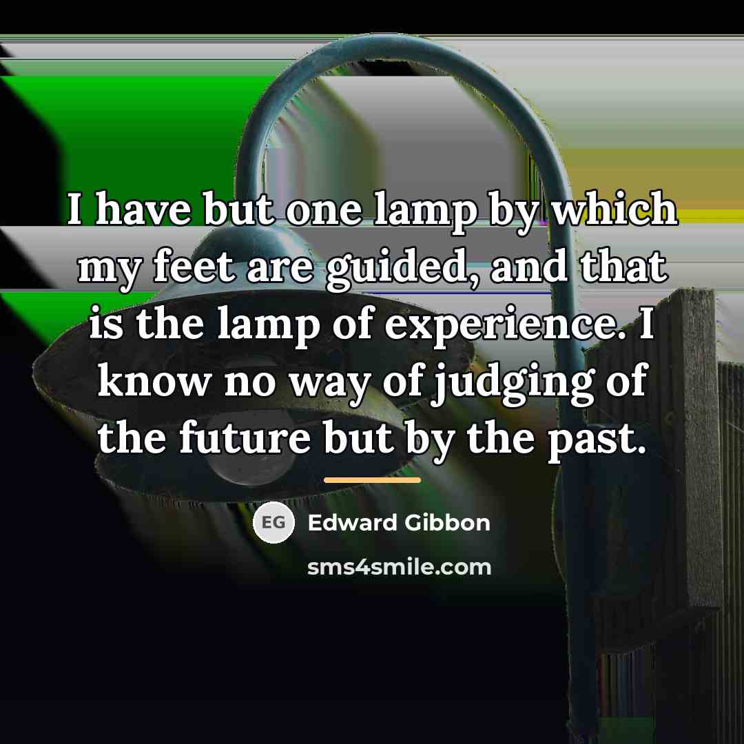 “I have but one lamp by which my feet are…” quote by Edward Gibbon