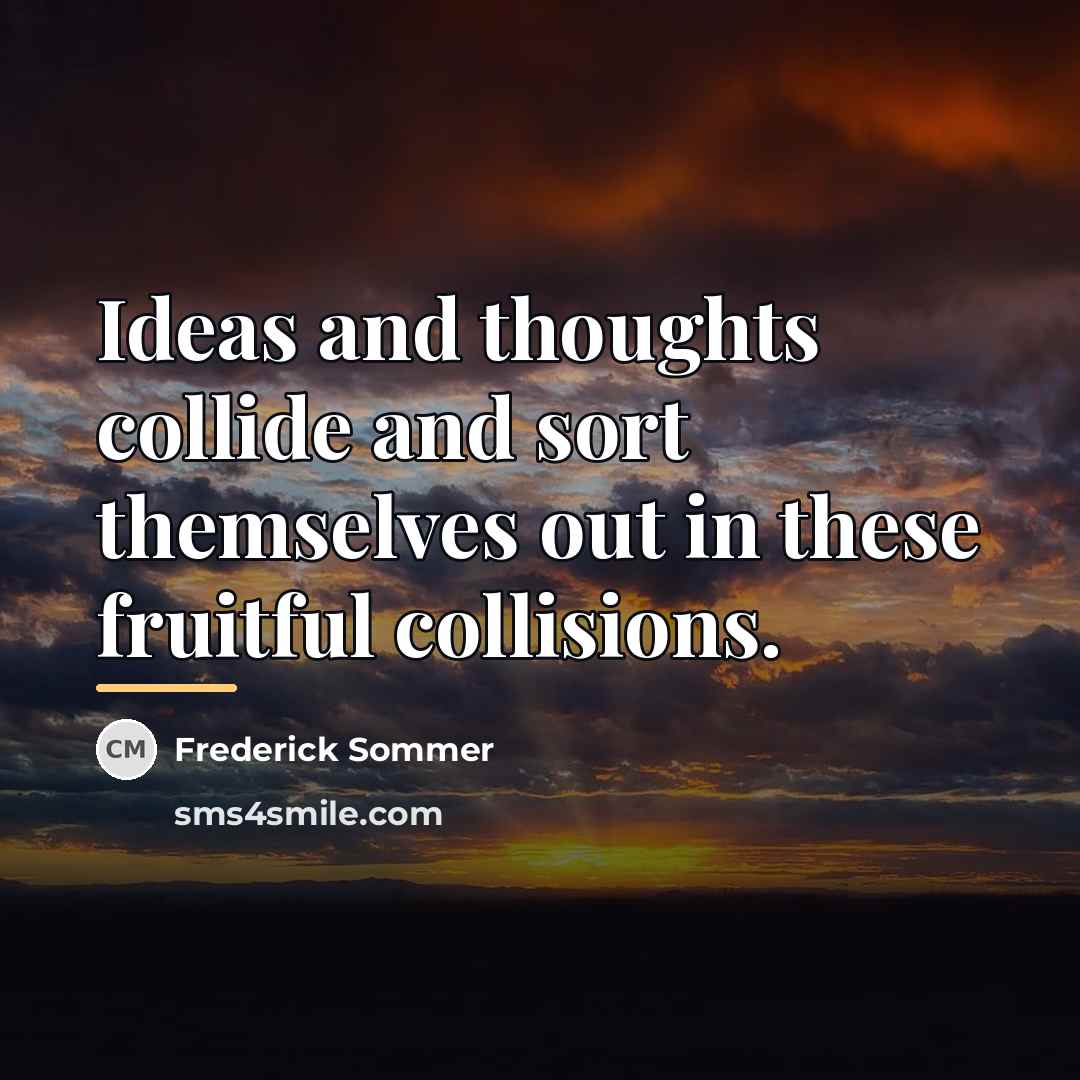 “Ideas and thoughts collide and sort themselves out in these…” quote by Frederick Sommer