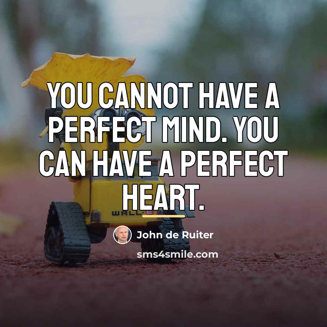 “You cannot have a perfect mind. You can have a…” quote by John de Ruiter