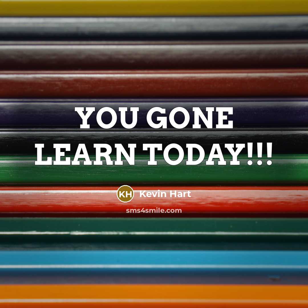 “YOU GONE LEARN TODAY!!!…” quote by Kevin Hart