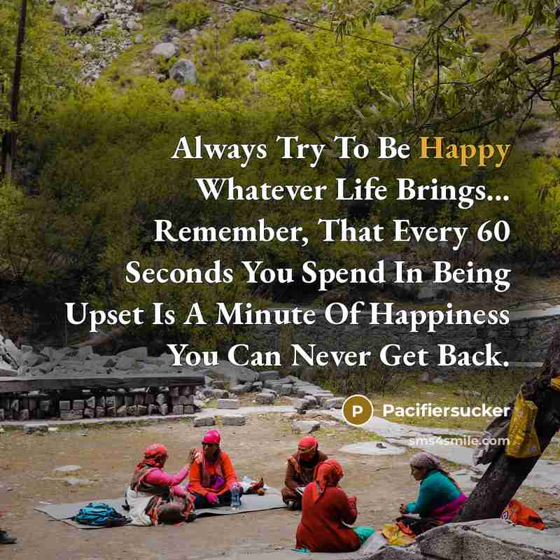 “Always Try To Be Happy Whatever Life Brings... Remember, That…” quote by Pacifiersucker
