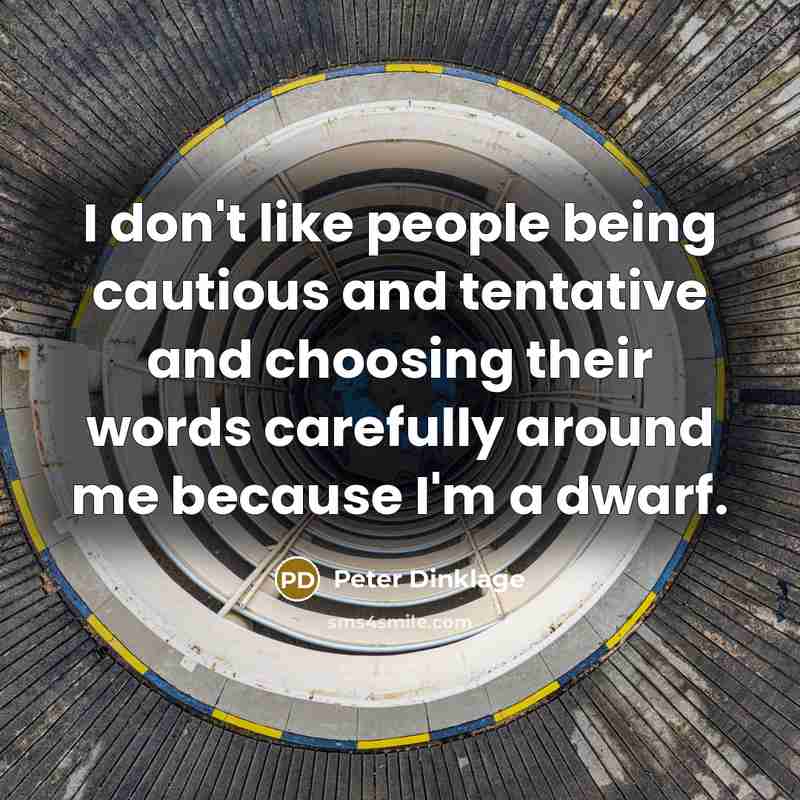 “I don't like people being cautious and tentative and choosing…” quote by Peter Dinklage