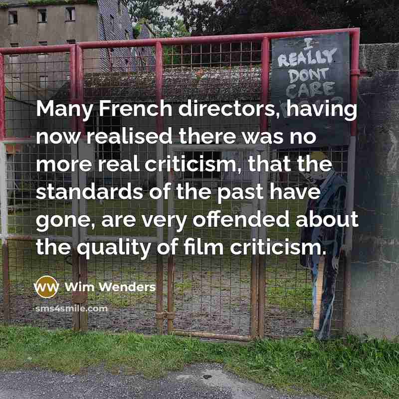 “Many French directors, having now realised there was no more…” quote by Wim Wenders