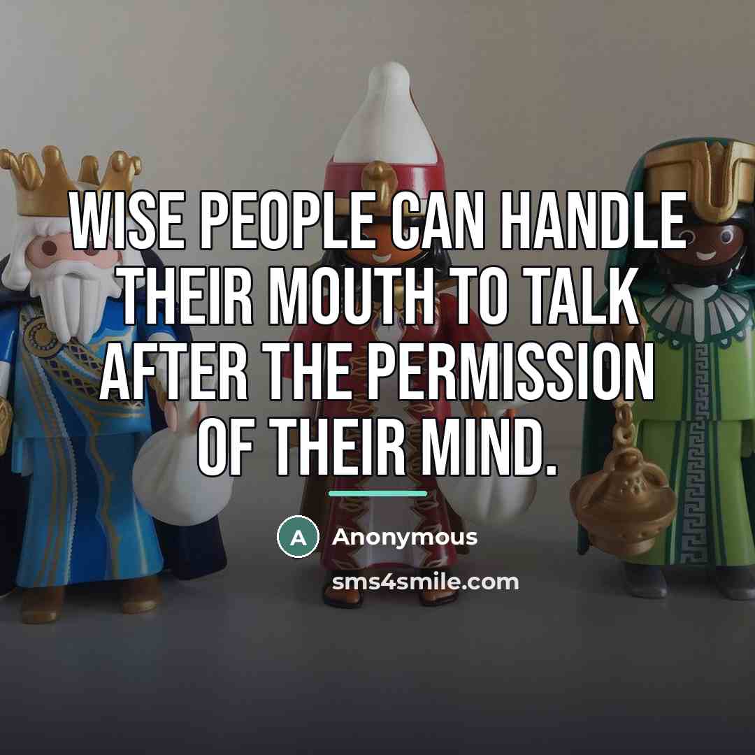“Wise people can handle their mouth to talk after the…” quote by Anonymous